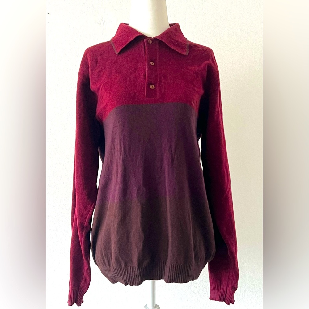 VERSACE vintage maroon wool sweater